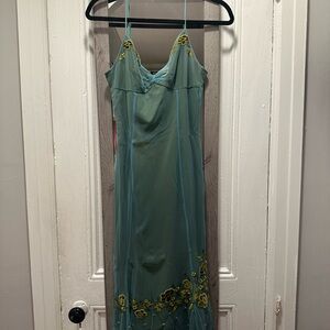 1920s Style Betsey Johnson Y2K Green Dress Size 10